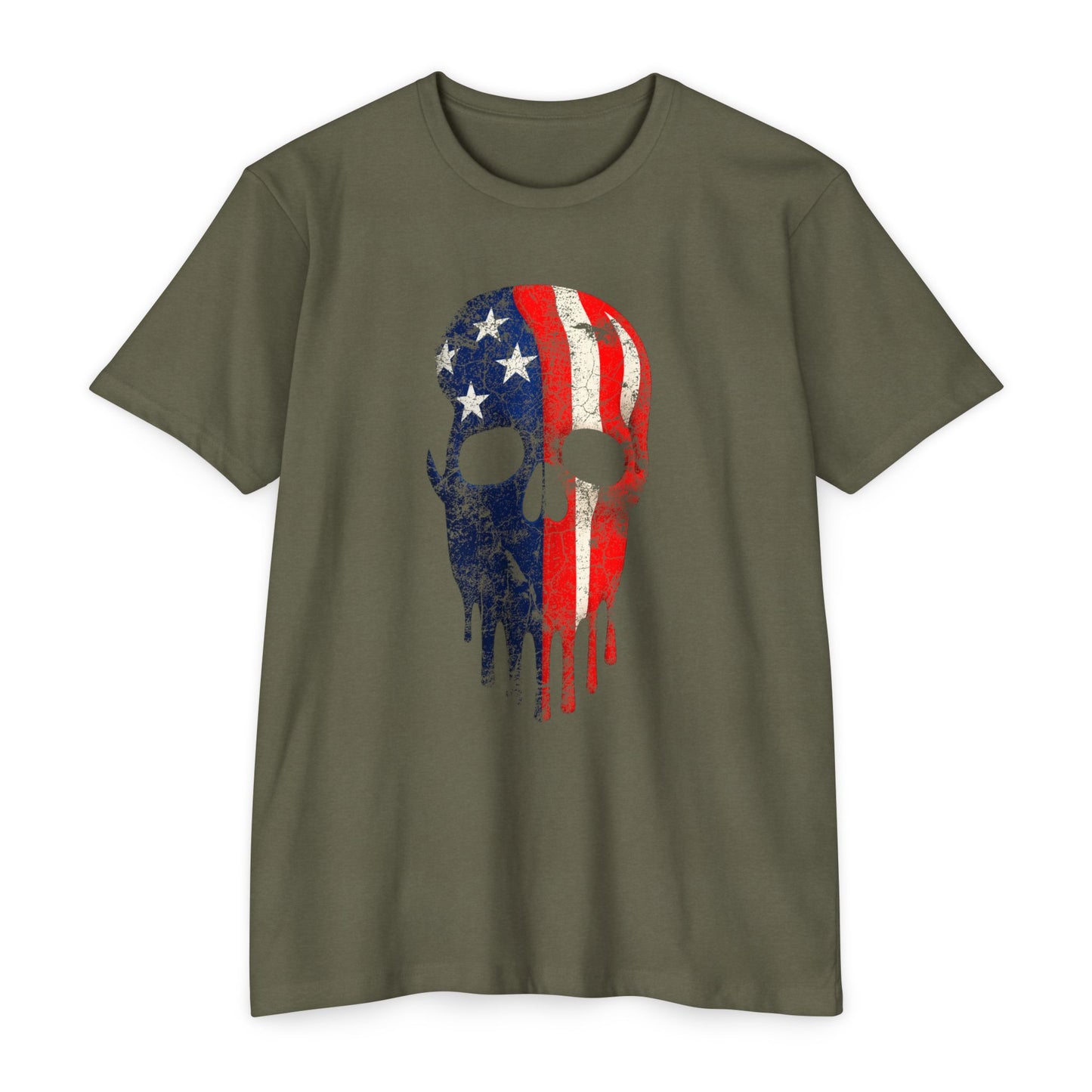 Painted Patriotic Skull - CVC T-shirt