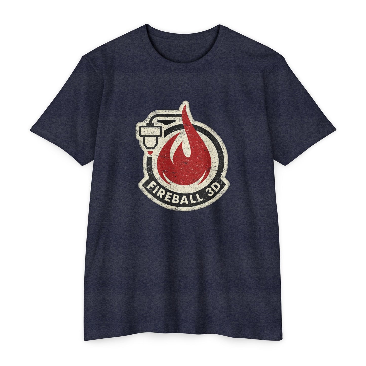 Feuerball 3D v4 Distressed - T-Shirt