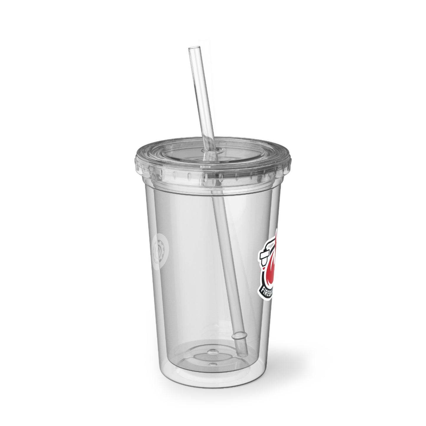 Fireball 3D - 16oz Insulated Acrylic Tumbler, with Lid and Straw