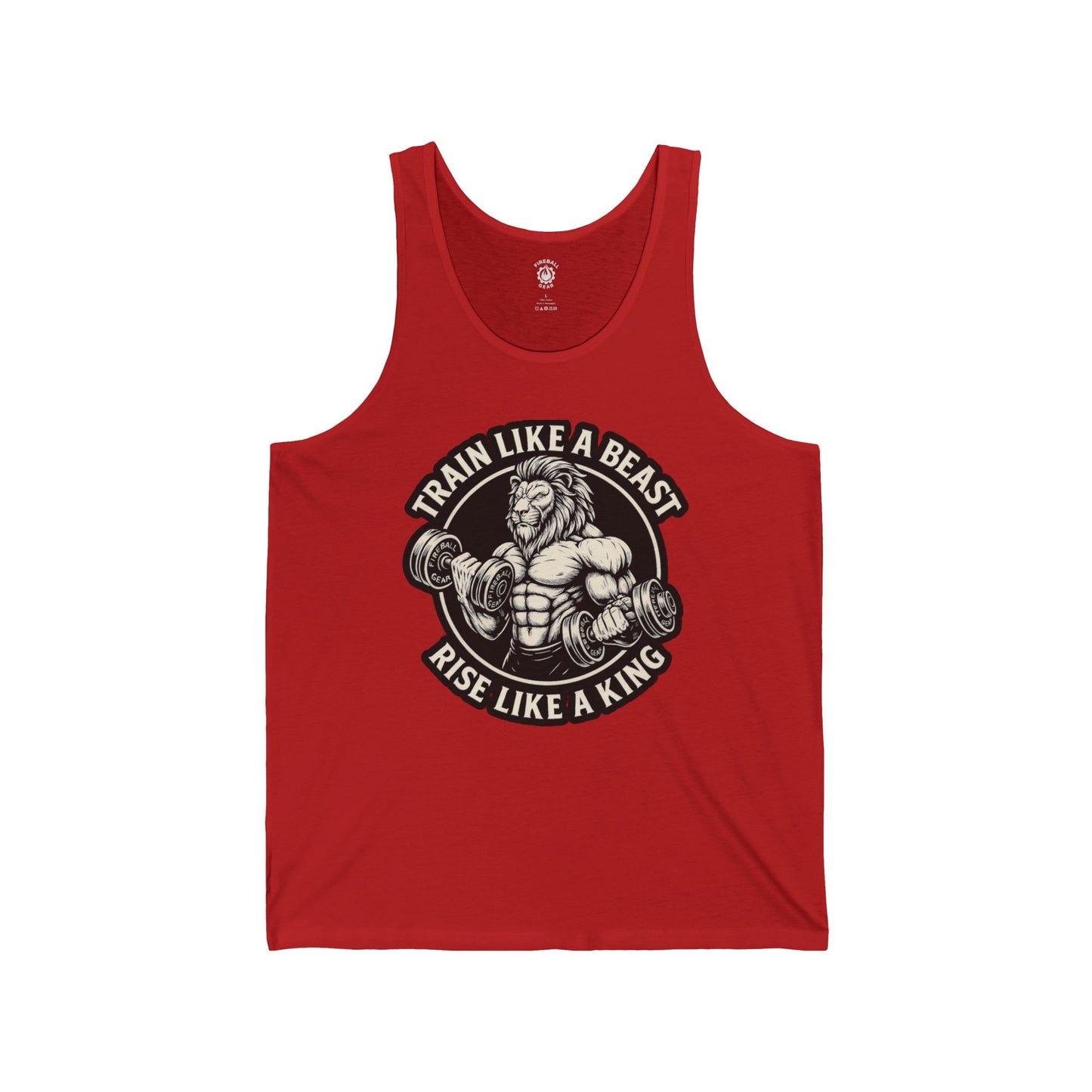 Train Like a Beast, Rise Like a King - Unisex Jersey Tank Top