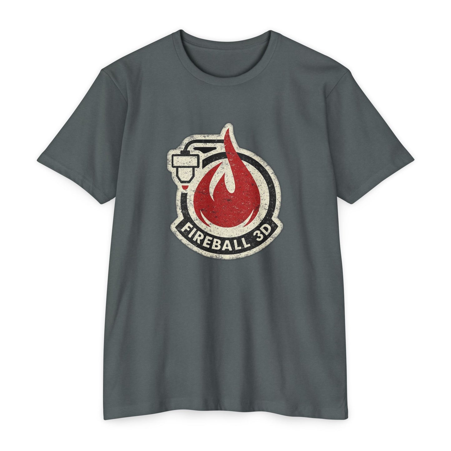 Fireball 3D v4 Distressed - Heather T-Shirt