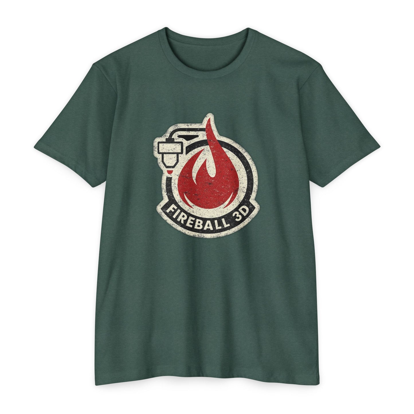 Fireball 3D v4 Distressed - Heather T-Shirt