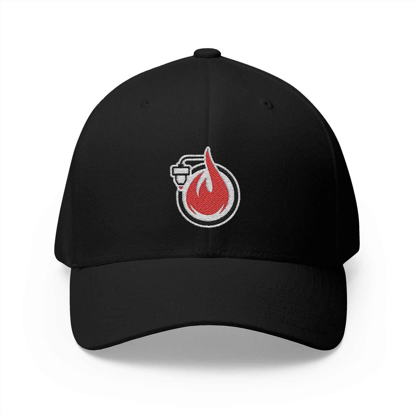 Fireball 3D v4.1 – FlexFit-Baseballkappe mit Stickerei