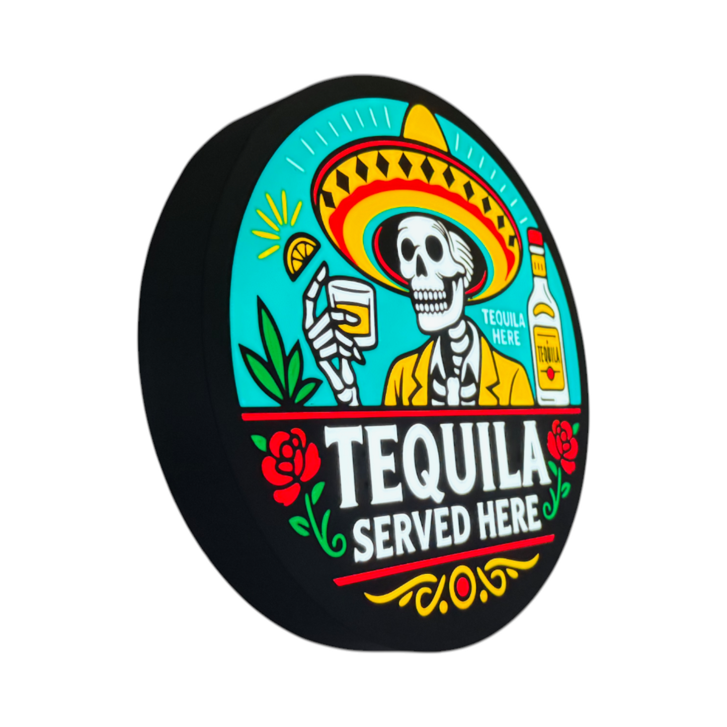 Tequila serviert hier - Leuchtkastenschild