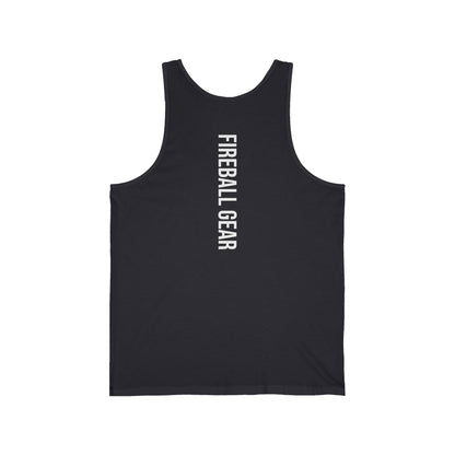 Fireball Gear - Flame & Gear - White - Fitness Jersey Tank Top