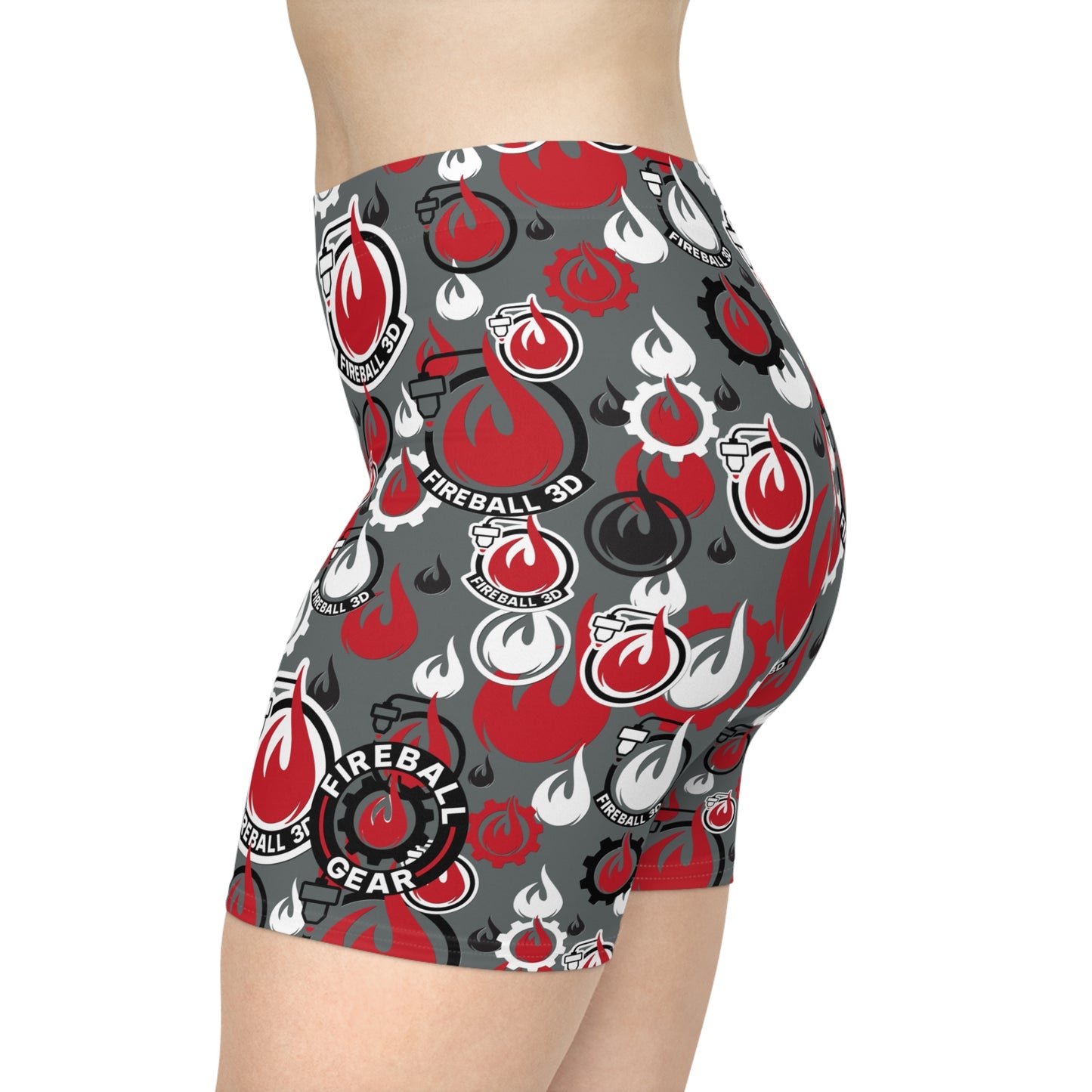 Fireball 3D - Mashup - Women's Biker Shorts