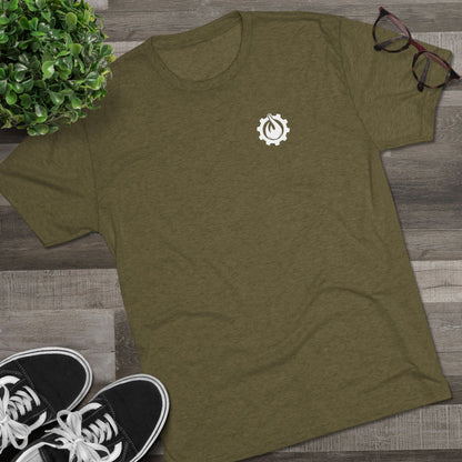 Fireball Gear - Flame & Gear - White - Fitness Triblend T-shirt