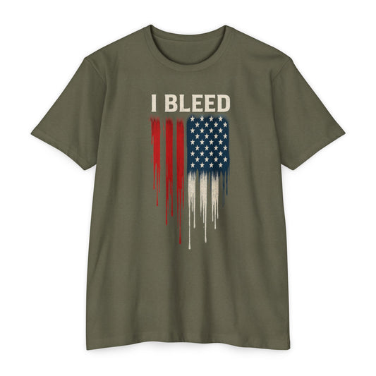 Ich blute – Rot, Weiß &amp; Blau – CVC T-Shirt
