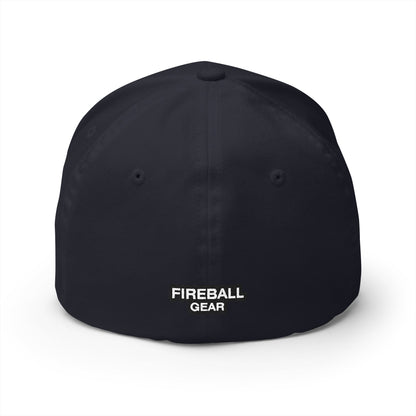 Fireball 3D v4.1 – FlexFit-Baseballkappe mit Stickerei