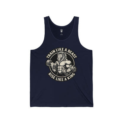 Train Like a Beast, Rise Like a King - Unisex Jersey Tank Top