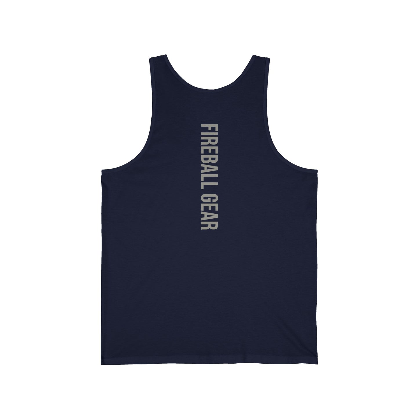 Fireball Gear – Flamme &amp; Ausrüstung – Grau &amp; Weiß – Unisex Jersey Tank Top