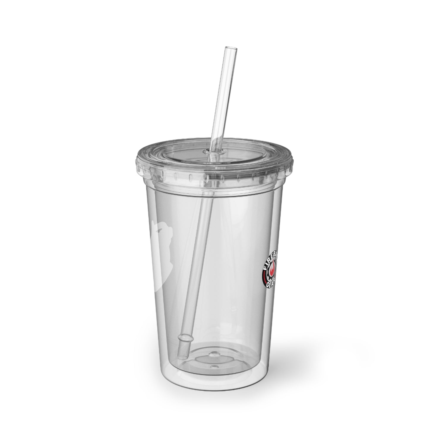 Fireball 3D - 16oz Insulated Acrylic Tumbler, with Lid and Straw