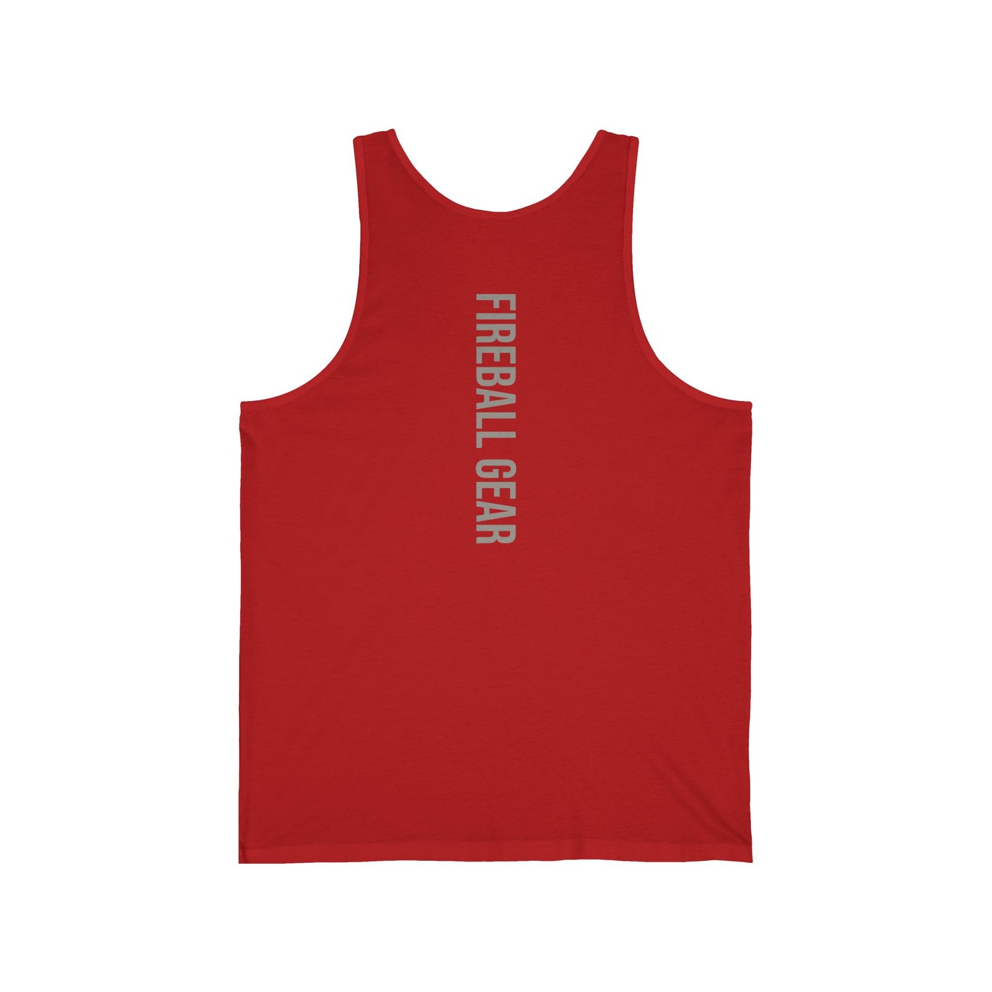 Fireball Gear – Flamme &amp; Ausrüstung – Grau &amp; Weiß – Unisex Jersey Tank Top