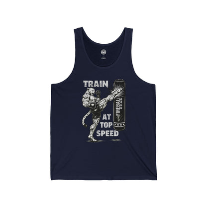 Beast Mode Series - Train at Top Speed - Fitness Jersey Tank Top