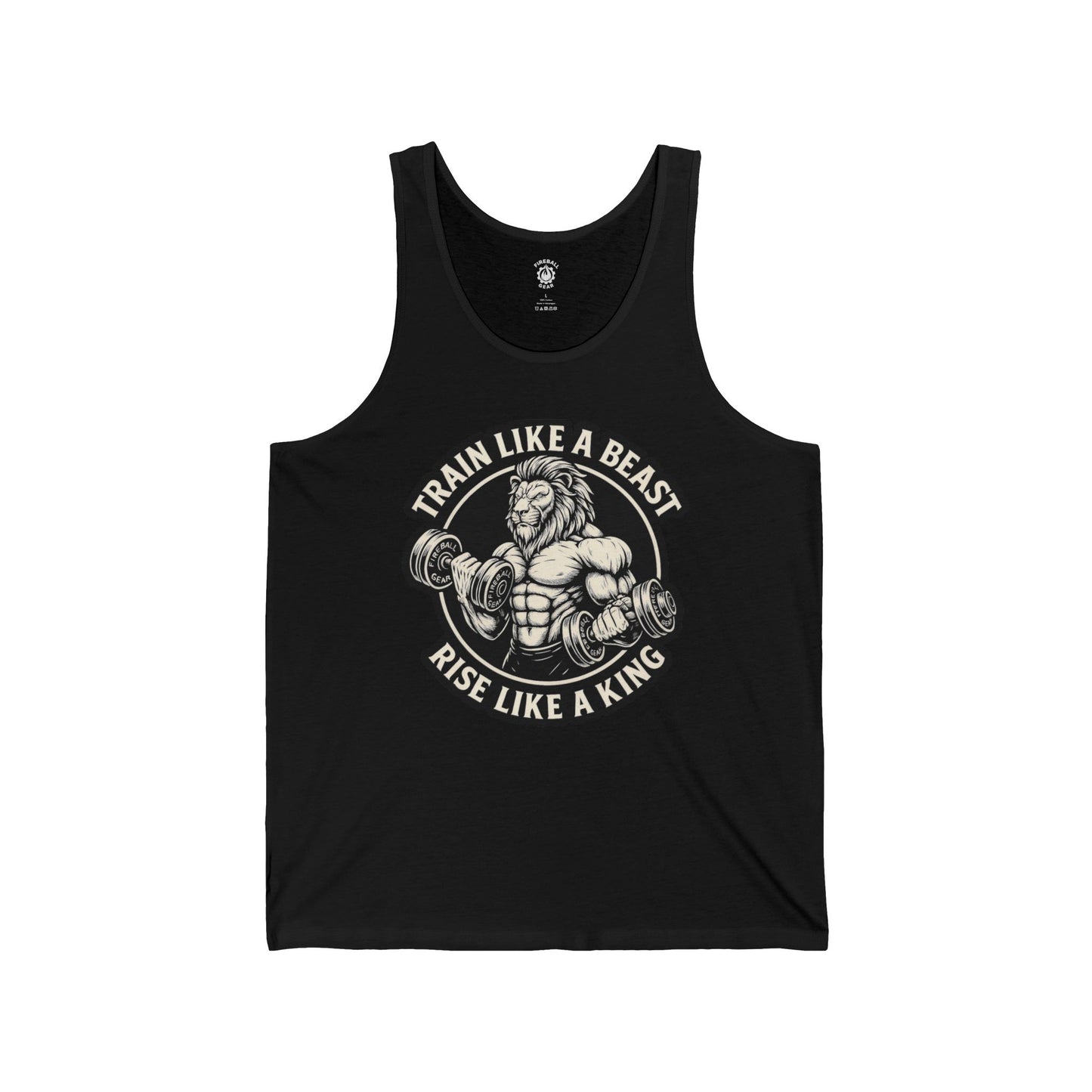 Train Like a Beast, Rise Like a King - Unisex Jersey Tank Top
