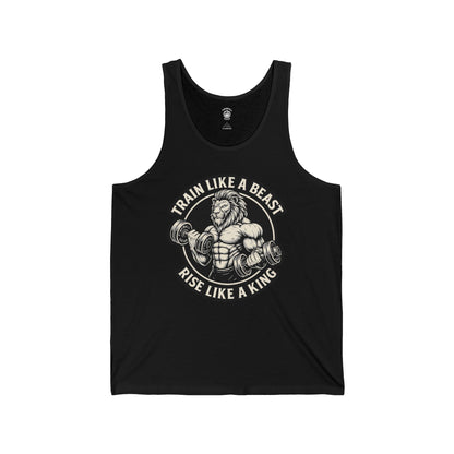 Train Like a Beast, Rise Like a King - Unisex Jersey Tank Top