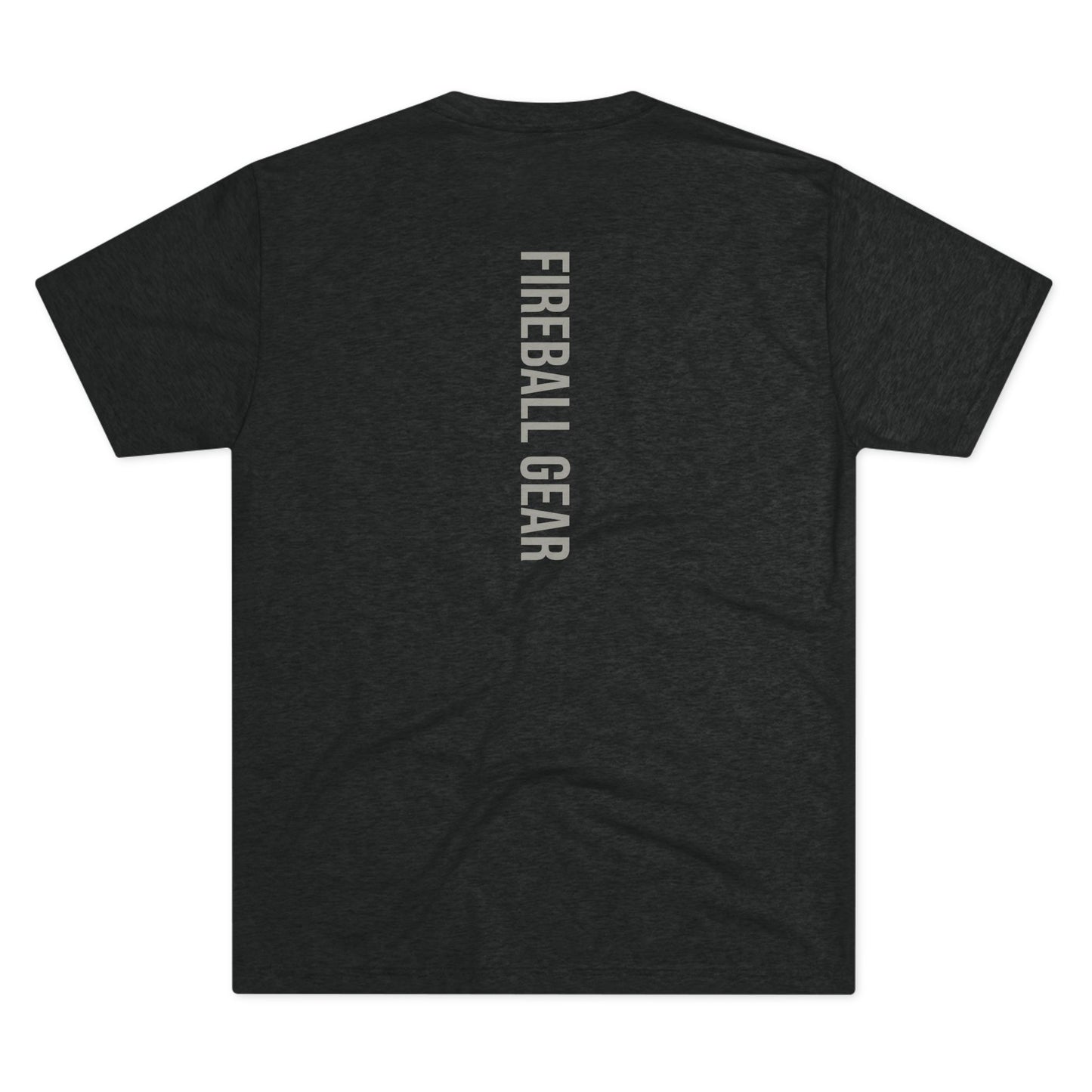 Fireball Gear - Flame & Gear Centered - Gray & White - Triblend Fitness T-shirt