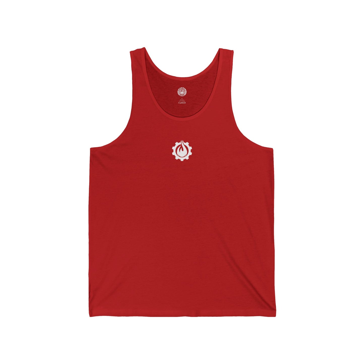 Fireball Gear - Flame & Gear - White - Fitness Jersey Tank Top