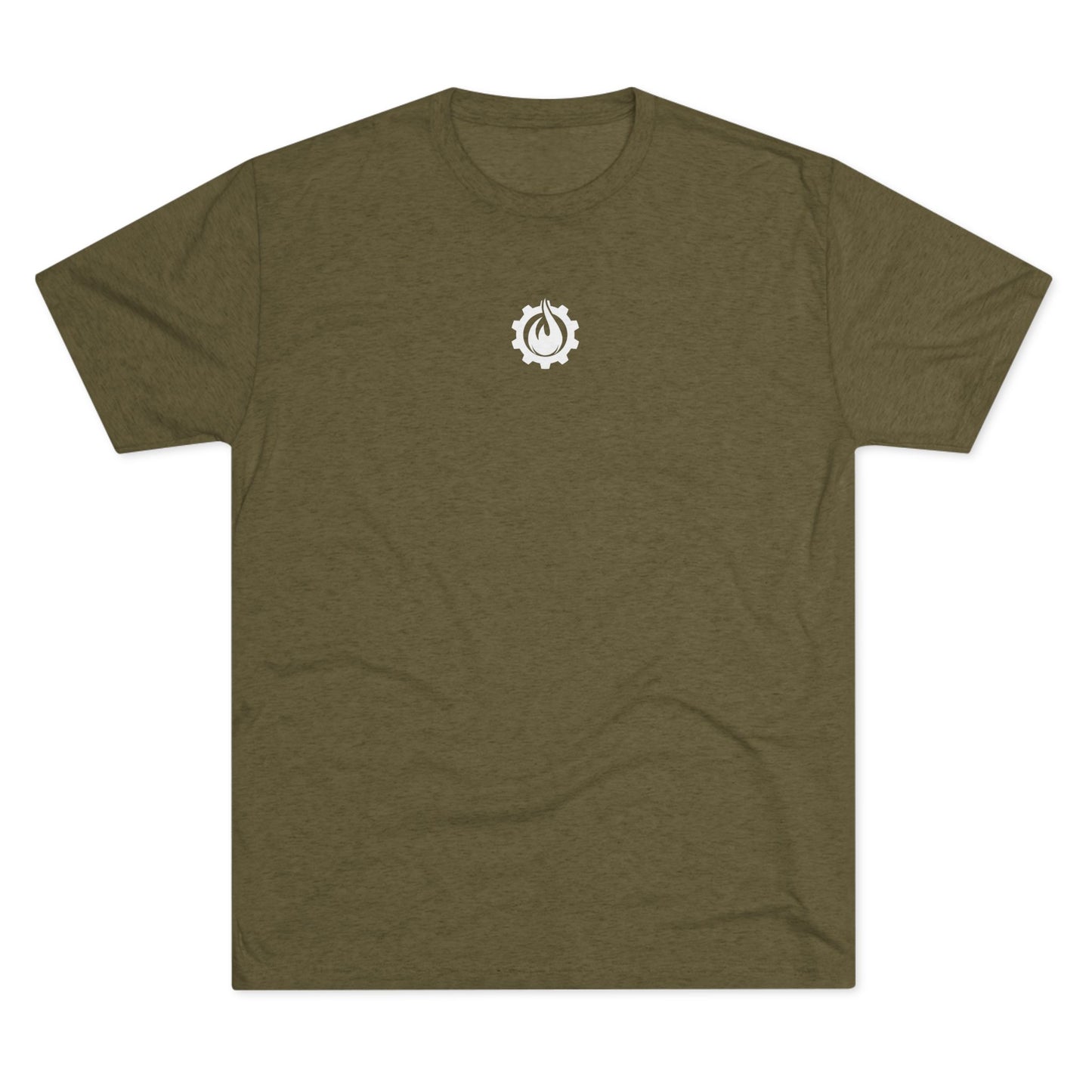 Fireball Gear - Flame & Gear Centered - White - Triblend T-shirt