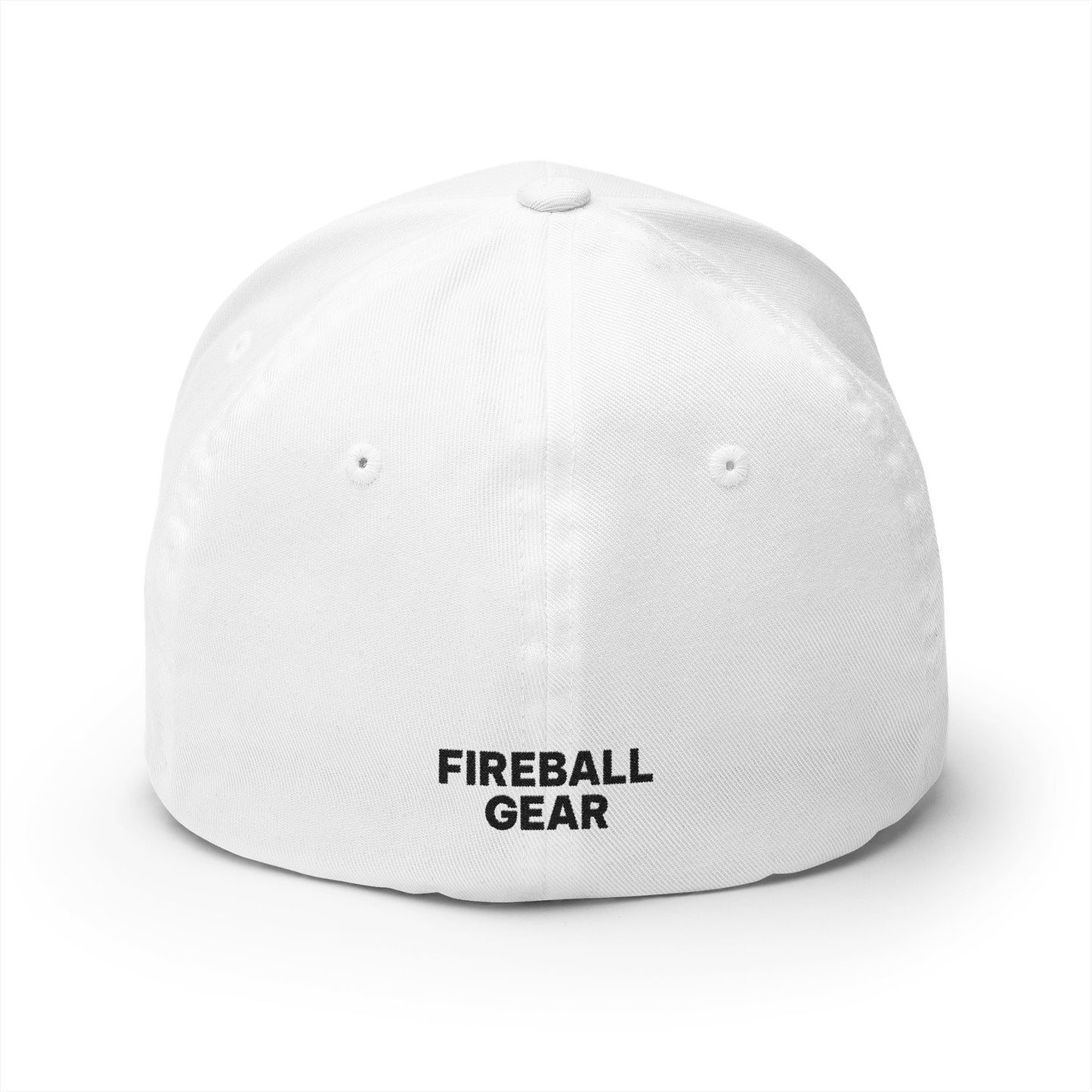 Fireball Gear - Brand Logo - Flame & Gear - Black & Red - FlexFit Cap