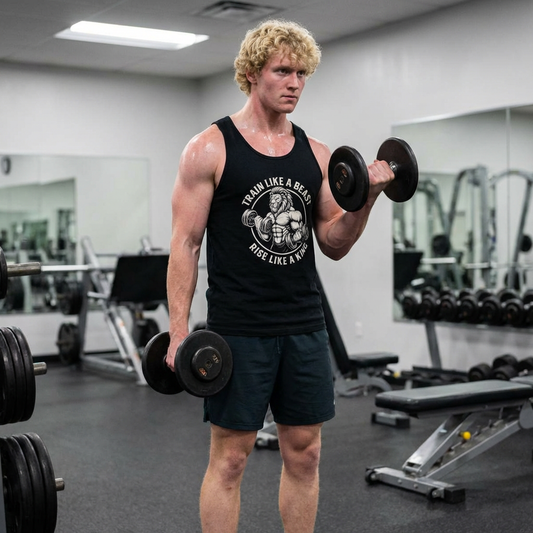 Beast Mode Series - Train Like a Beast, Rise Like a King - Fitness Jersey Tank Top