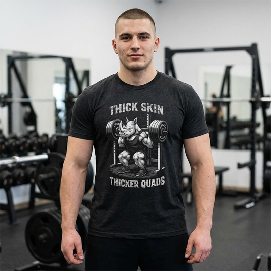 Beast Mode Series - Thick Skin, Thicker Quads - Fitness Triblend T-shirt
