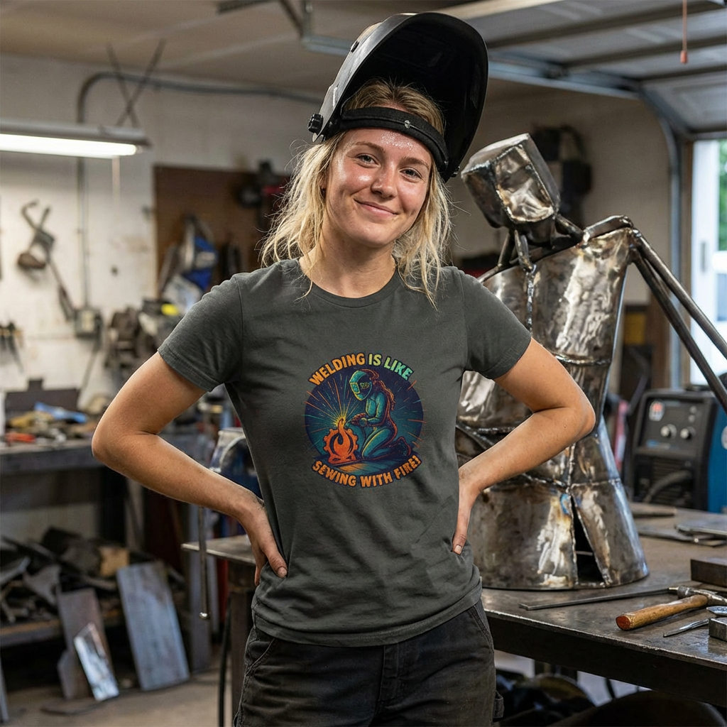 Welding is Like Sewing with Fire -  Women's Slim Fit T-shirt