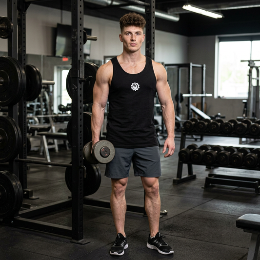 Fireball Gear - Flame & Gear - White - Fitness Jersey Tank Top