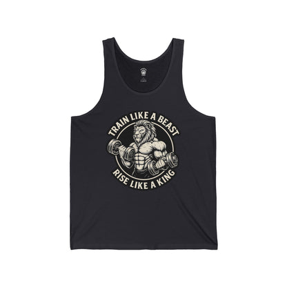 Train Like a Beast, Rise Like a King - Unisex Jersey Tank Top