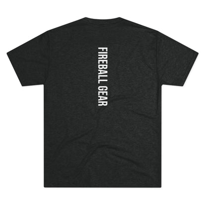 Fireball Gear - Flame & Gear Centered - White - Triblend T-shirt