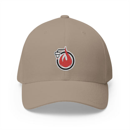 Fireball 3D - Brand Logo - Red & White - Light Colors - FlexFit Cap
