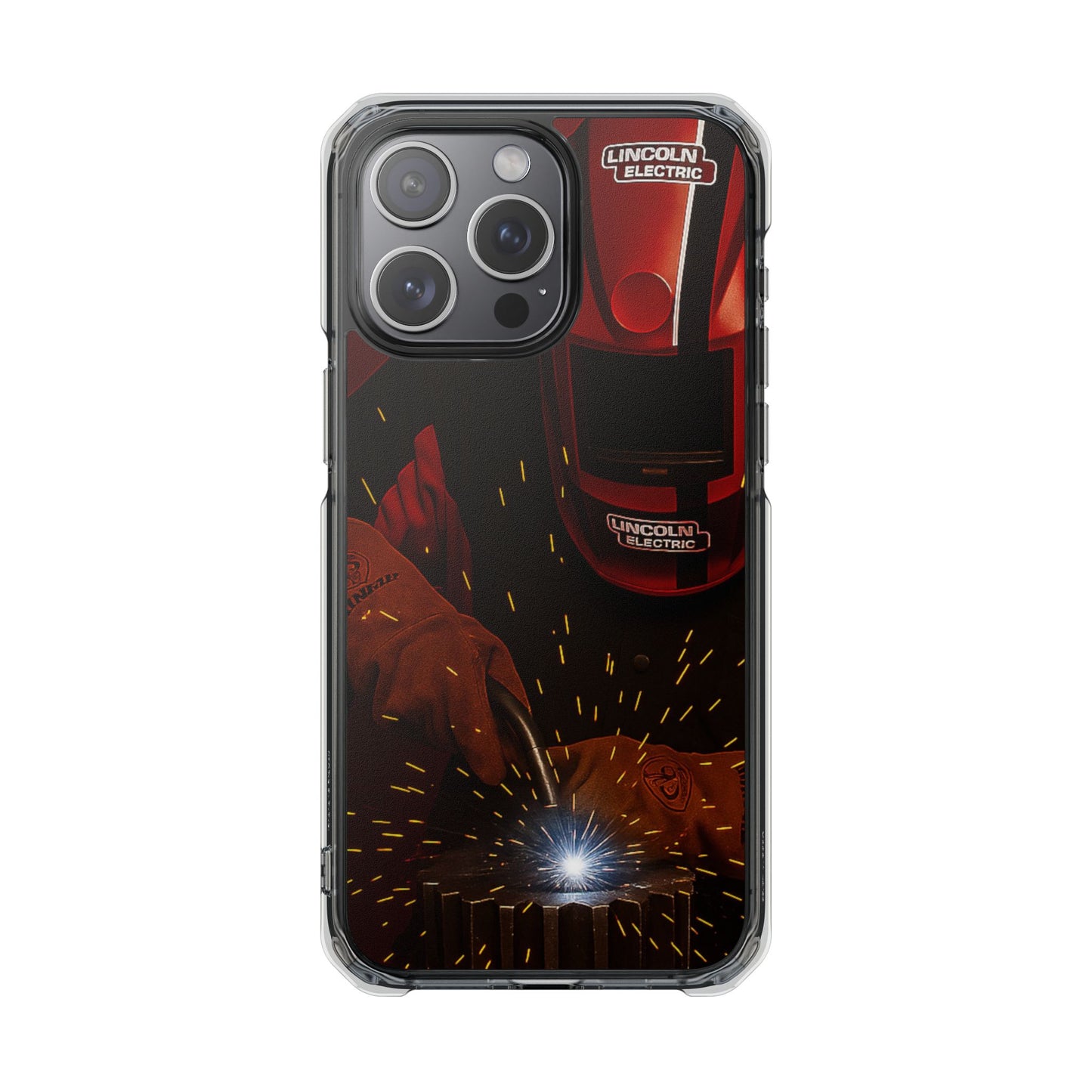 Lincoln Welder - Fundas magnéticas transparentes resistentes a impactos para iPhone