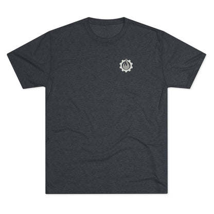 Fireball Gear - Flame &amp; Gear - Gris y blanco - Camiseta unisex de mezcla triple